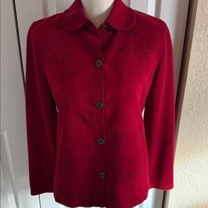 Alfred Dunner Red Button-Up Jacket